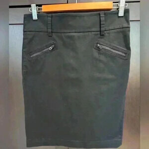 Armani Exchange Women's Black Pencil Skirt Back Zip, Zip Pockets Cotton - size 2